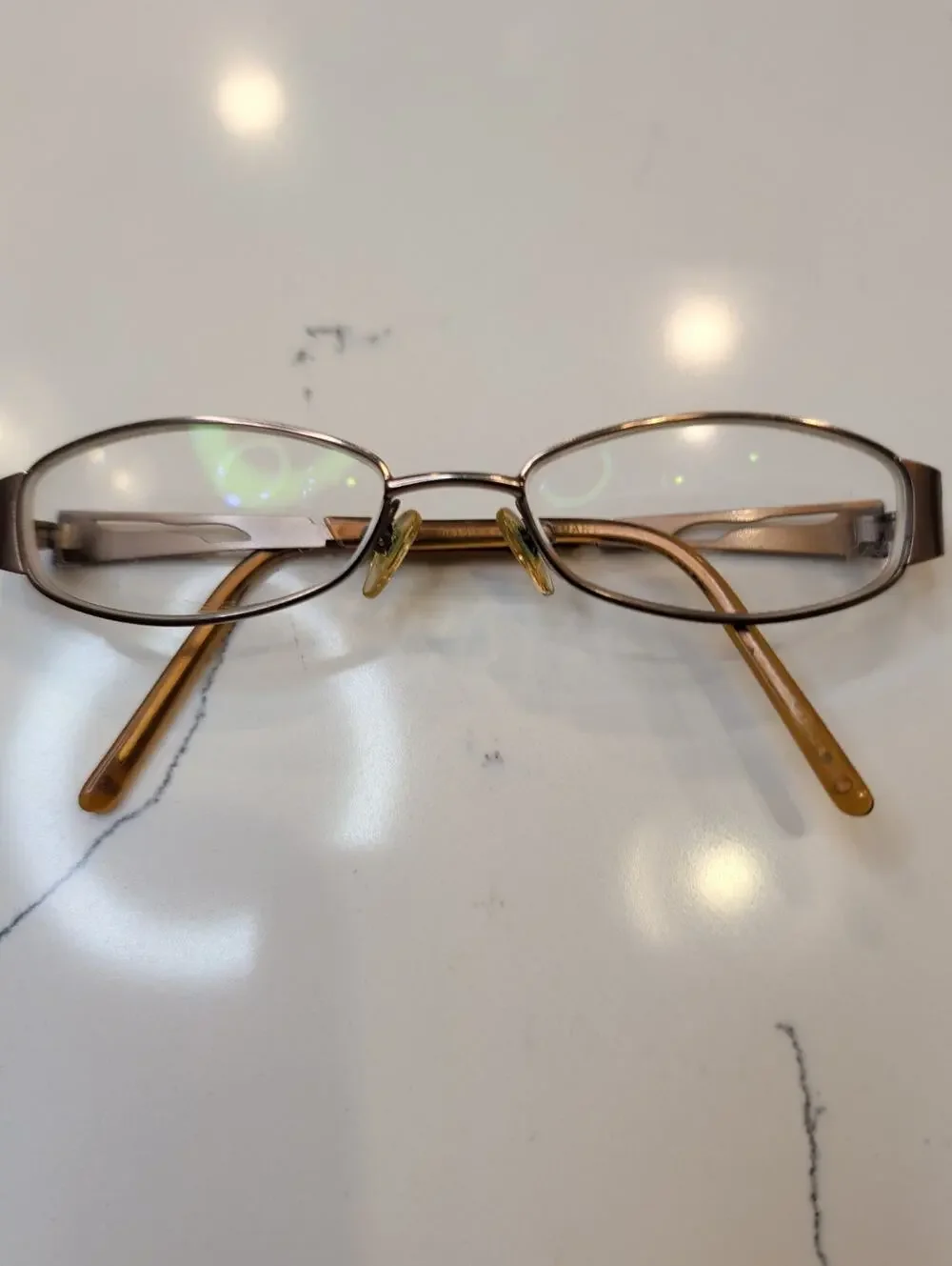 Jill Stuart Women’s Eyeglasses Frame Gold Metal Oval Braided Wire Temple Rx-Able